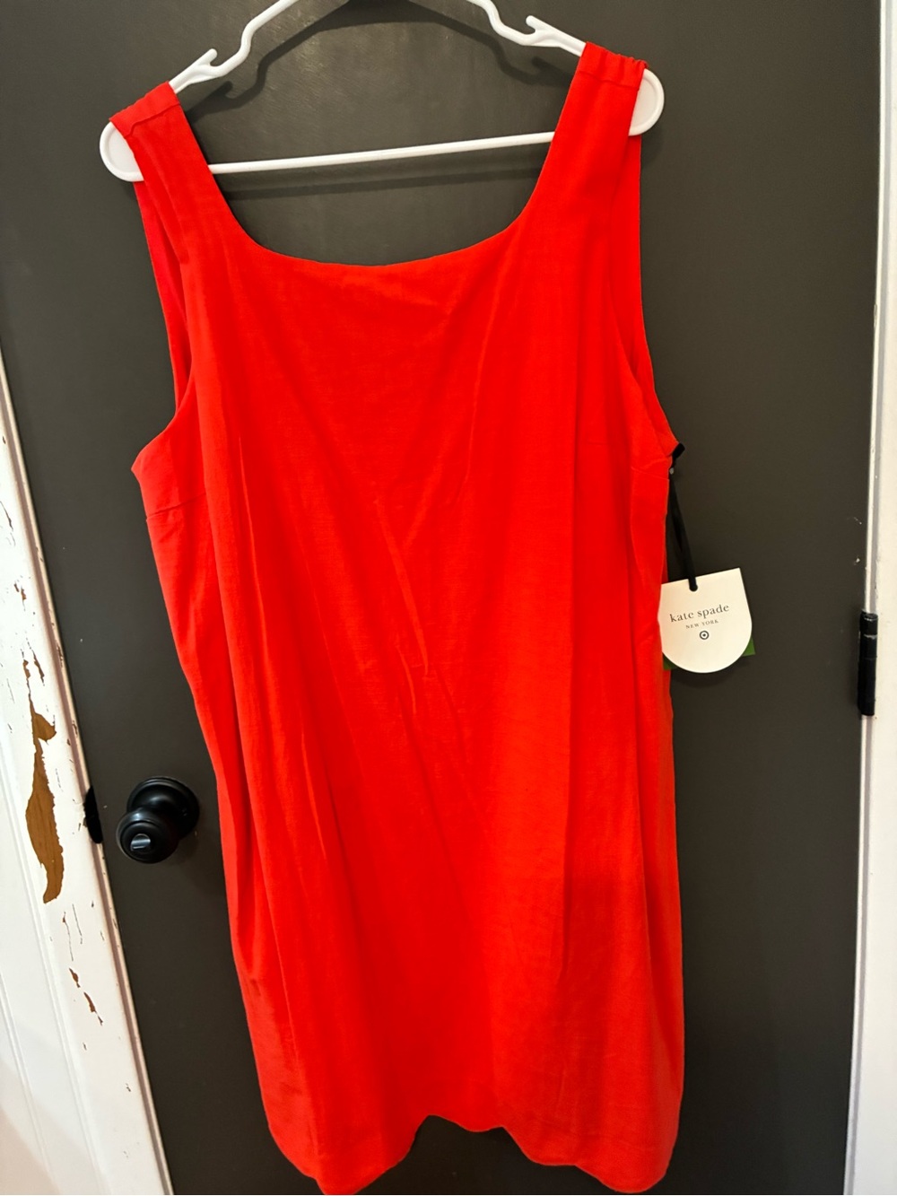 Kate Spade Bright Red linen Sleeveless Shift Dress